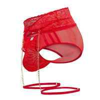 Candyman 99703x Garter Briefs Two Piece Set Color rouge