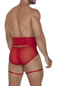 Candyman 99703 Garter Briefs Two Piece Set Color Red