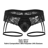 CandyMan 99717 Lace Garther Jockstrap Color Black