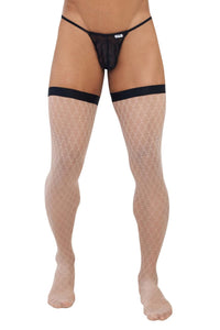 CandyMan 99735 Mesh Thigh Highs Color Beige