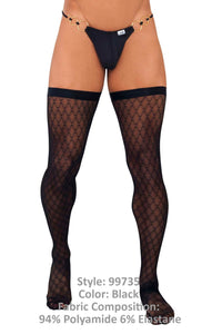 CandyMan 99735 Mesh Thigh Highs Color Black