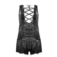 CandyMan 99743 Lace Bodysuit Color Black