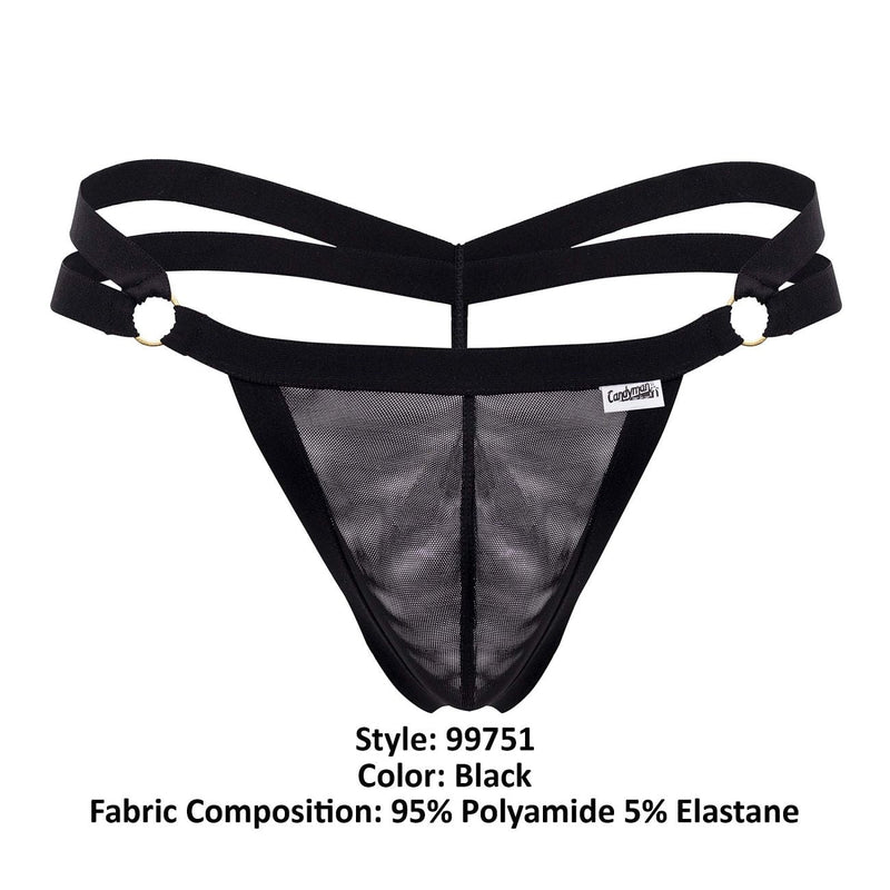 Candyman 99751 Microfibra G-String Color Negro