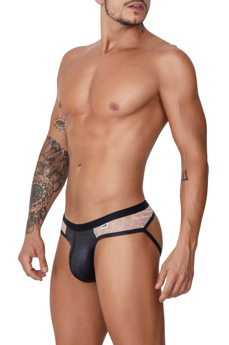 Candyman 99763 Couleur de jockstrap en dentelle nue-noir