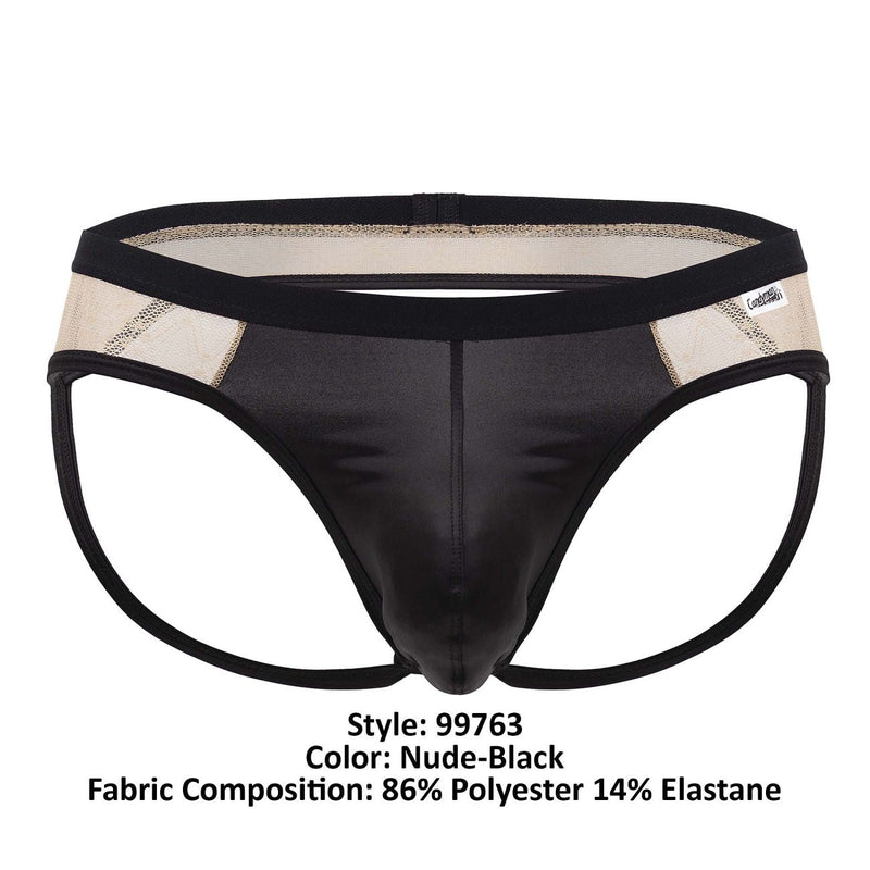 Candyman 99763 Couleur de jockstrap en dentelle nue-noir