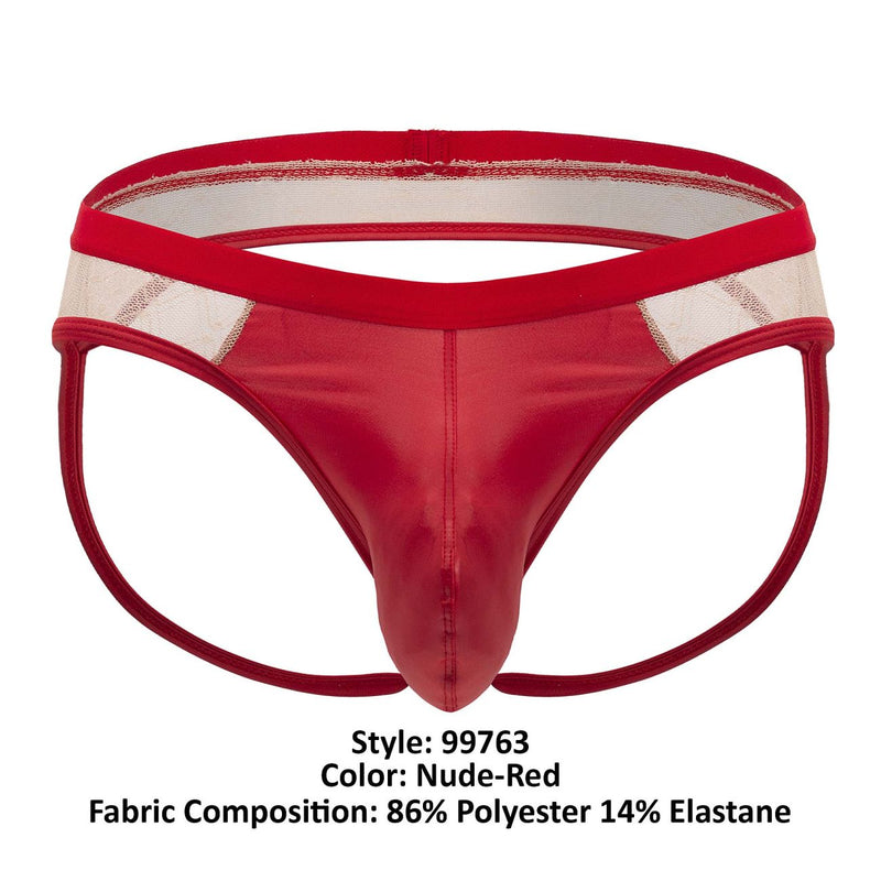 Candyman 99763 en dentelle jockstrap cool nude-red