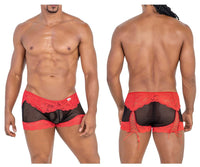 Candyman 99779 Mesh Lace Trunks Color Black-rouge