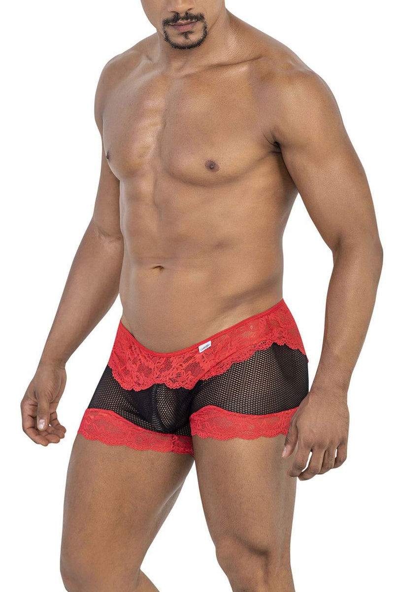 Candyman 99779 Mesh Lace Trunks Color Black-rouge