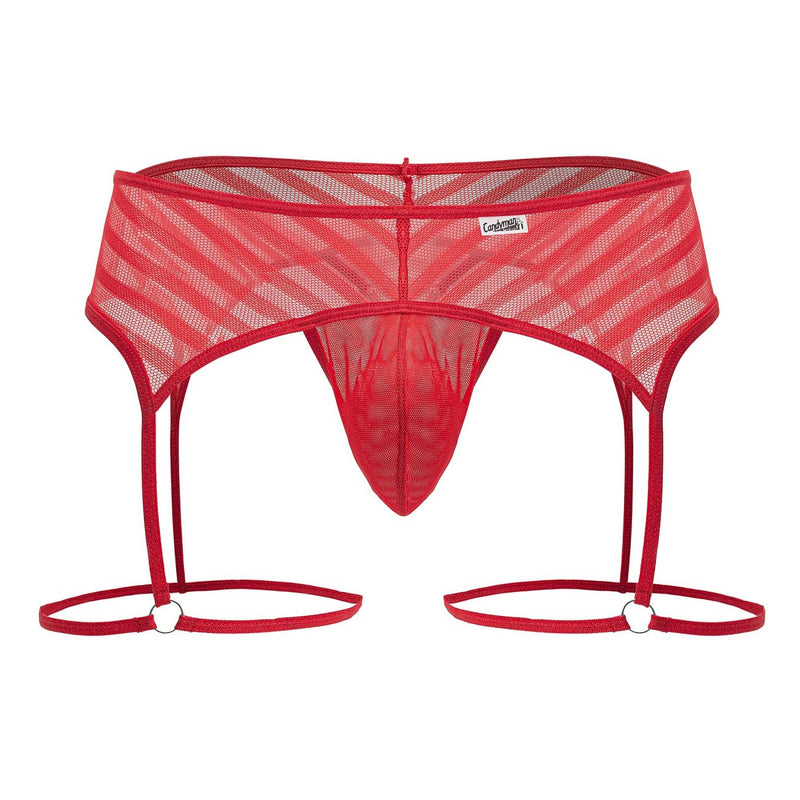 CandyMan 99792 Mesh Garter Thongs Color Red