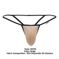 CandyMan 99795 Mesh G-String Thongs Color Beige