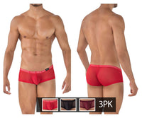 Intelligent 229937 3PK Australian Latin Trunks Color Red-Black-Grape