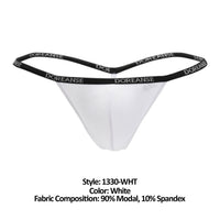 Doreanse 1330-WHT Ribbed Modal T-thong Color White