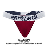 ERGOWEAR EW1478最大棉花丁字裤颜色石榴石