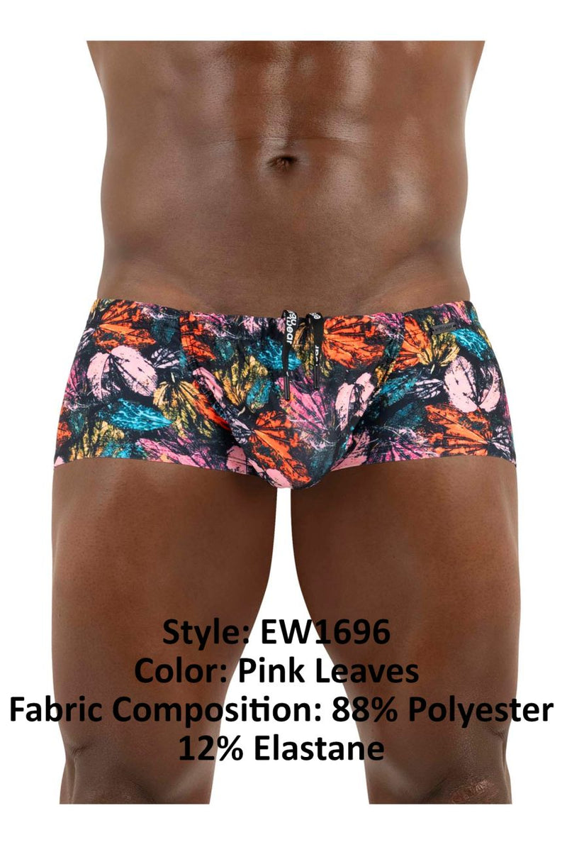 ErgoWear EW1696 FEEL SW Swim Trunks Color Pink Leaves