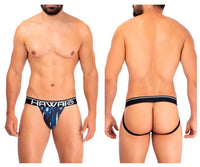 HAWAI 42167 Printed Microfiber Jockstrap Color Dark Blue