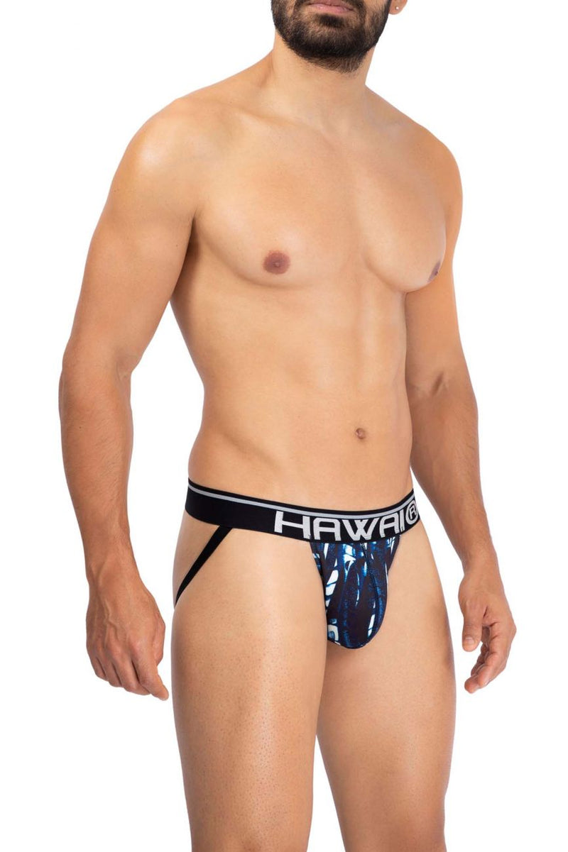 Hawai 42167 Couleur de jockstrap en microfibre imprimé en bleu foncé