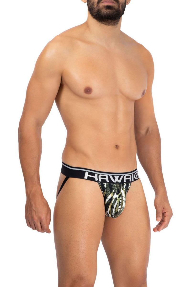 Hawai 42167 Couleur de jockstrap en microfibre imprimé Green militaire