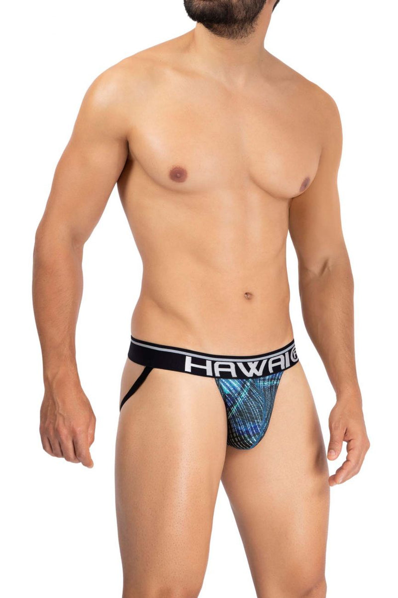 Hawai 42168 Couleur de jockstrap en microfibre imprimé Couleur Royal Bleu