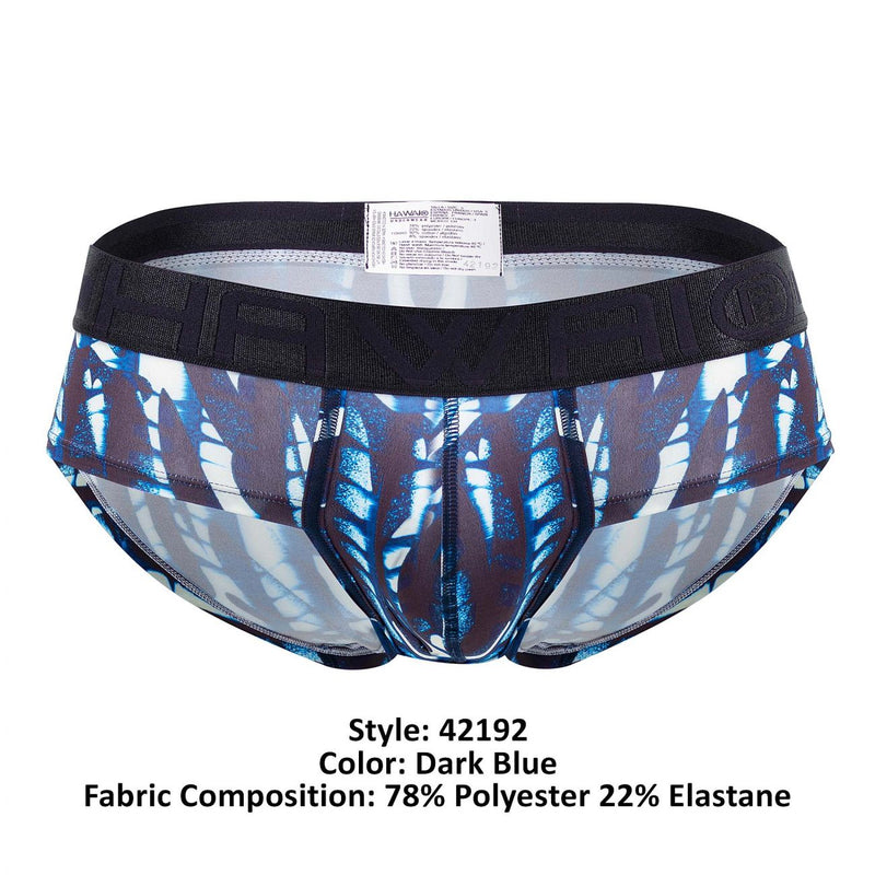 Hawai 42192 Microfibre imprimé Briefs de hanche Couleurs bleu foncé