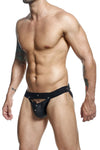 MALLEBASICS DMBL04 DNGEON PEKABOO JOCKSTRAP रंग काला