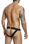 MALLEBASICS DMBL04 DNGEON PEKABOO JOCKSTRAP रंग काला