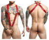 MaleBasics DMBL05 DNGEON Crossback Harness اللون الكرز