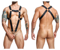 MaleBasics DMBL07 DNGEON Cross Cockring Harness اللون أسود