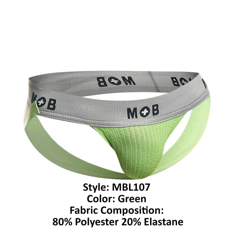 MaleBasics MBL107 MOB Classic Fetish Jock 3 بوصات حزام رياضي اللون أخضر