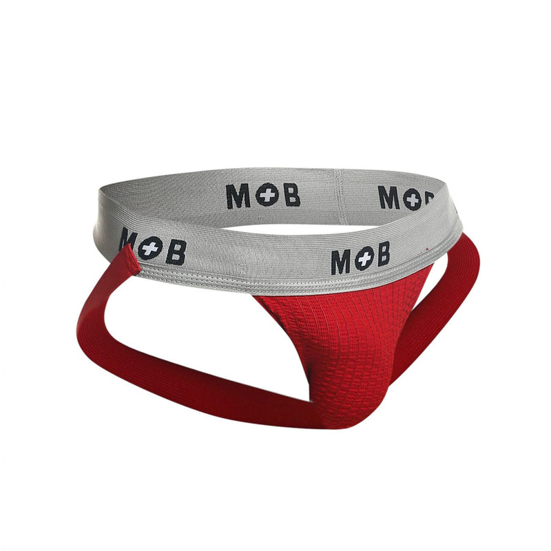 MaleBasics MBL107 MOB Classic Fetish Jock 3 بوصات حزام رياضي اللون أحمر