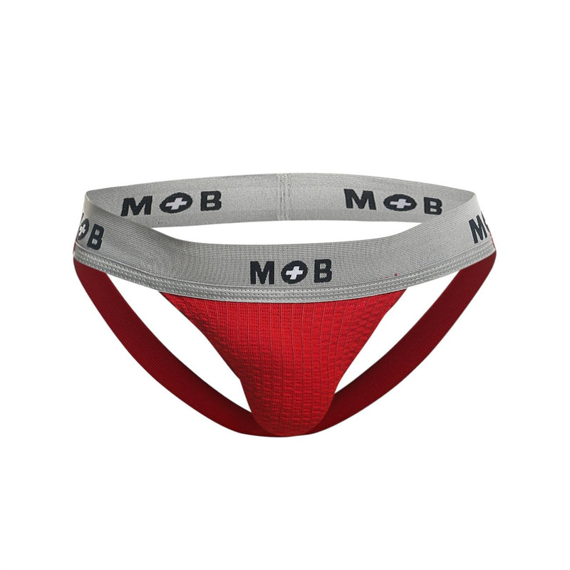 MaleBasics MBL107 MOB Classic Fetish Jock 3 بوصات حزام رياضي اللون أحمر