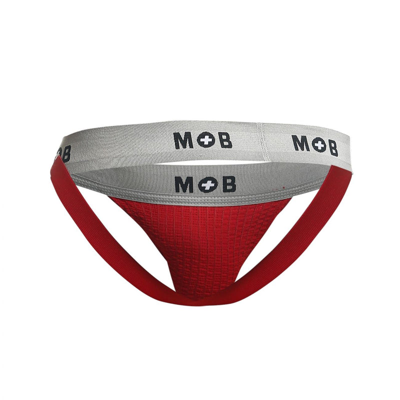 MaleBasics MBL107 MOB Classic Fetish Jock 3 بوصات حزام رياضي اللون أحمر