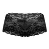 Male Power 127-280 Sassy Lace Mini Short Sheer Pouch Color Black