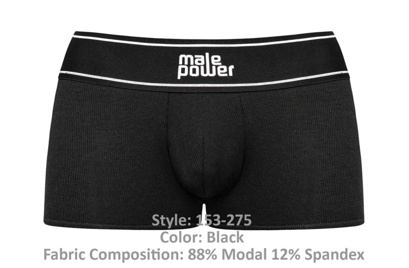 Power masculino 153-275 Modal Rib Pouch Color corto negro