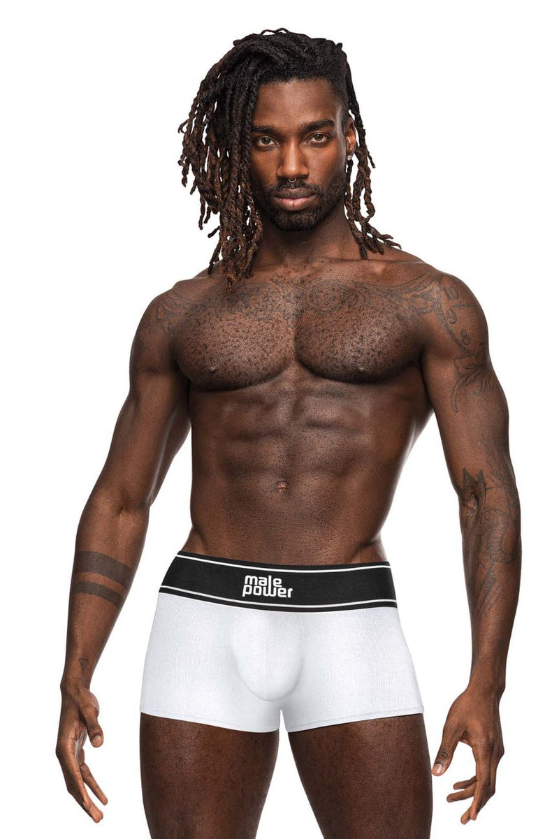 Male Power 153-275 Modal Rib Pouch Short Color White