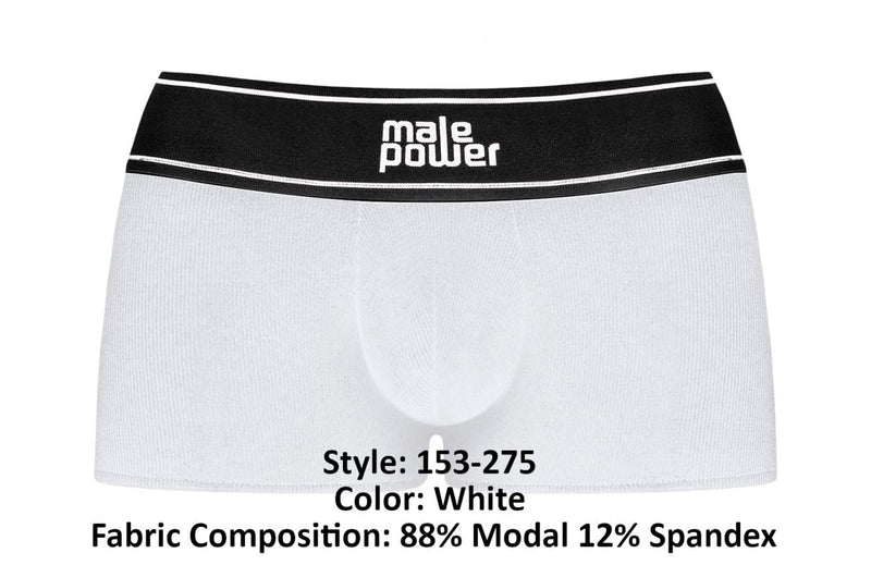 Male Power 153-275 Modal Rib Pouch Short Color White