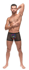 Power masculin 183-262 Écran privé à écran de poisson Trunks Color noir