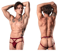 Power masculin 394-289 Lucifer Strappy Jock Color Bourgogne