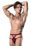 Male Power 394-289 Lucifer Strappy Jock Color Burgundy