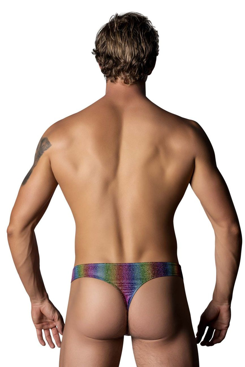 Male Power 421-297 Pack N Play Thong with Front Condom Pouch Color Rainbow