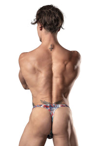 Male Power 431-293 Your Lace Or Mine Bong Thong Color Red-White-Blue