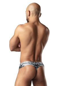 Male Power 440-286 Dirty Denim Thong Color Denim Print