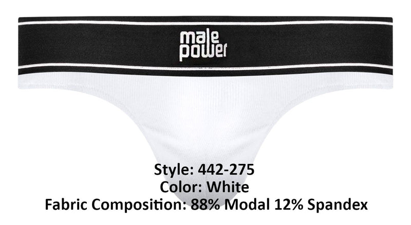 Power masculin 442-275 Coube modale Bong String Color blanc