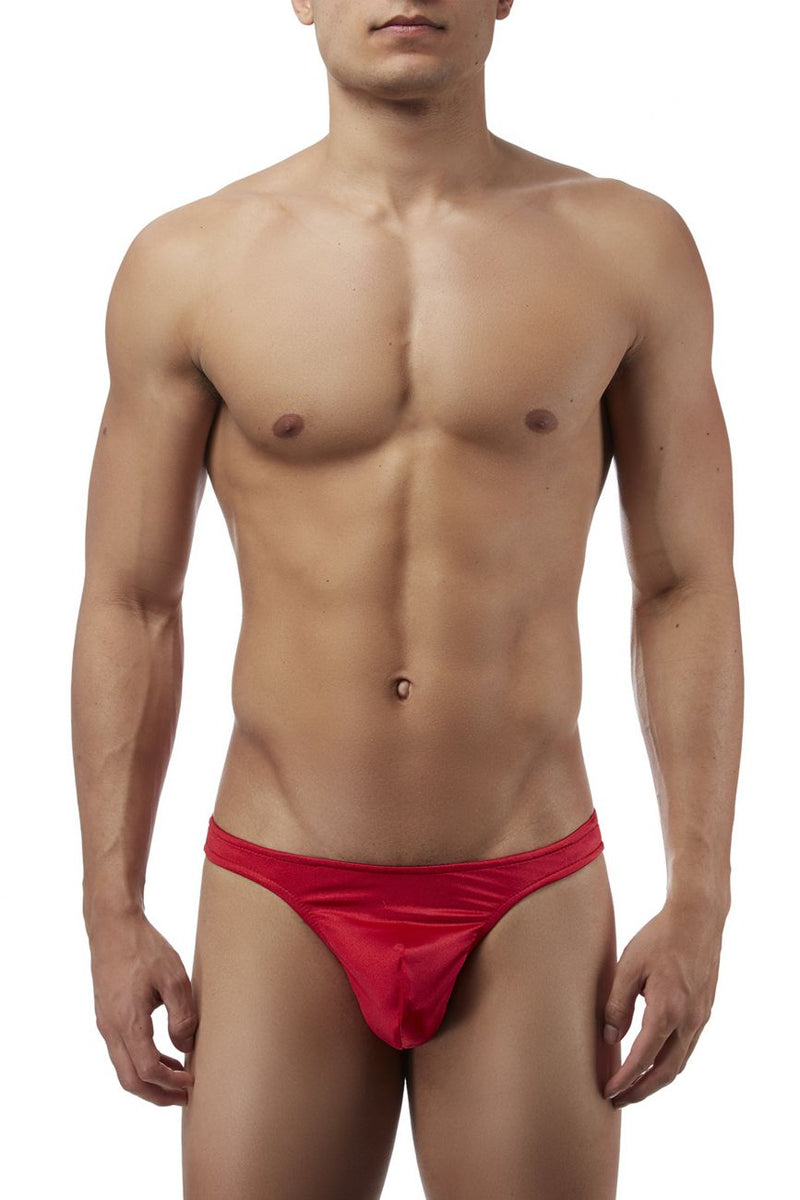 Potencia masculina 442076 satin lycra bong tanga color rojo