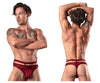 Male Power 446-289 Lucifer Cut Out Strappy Thong Color Burgundy