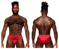 Potencia masculina 492-280 encaje sassy bikini sólido color color rojo