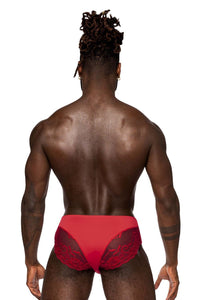 Potencia masculina 492-280 encaje sassy bikini sólido color color rojo