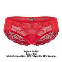 Potencia masculina 492-280 encaje sassy bikini sólido color color rojo