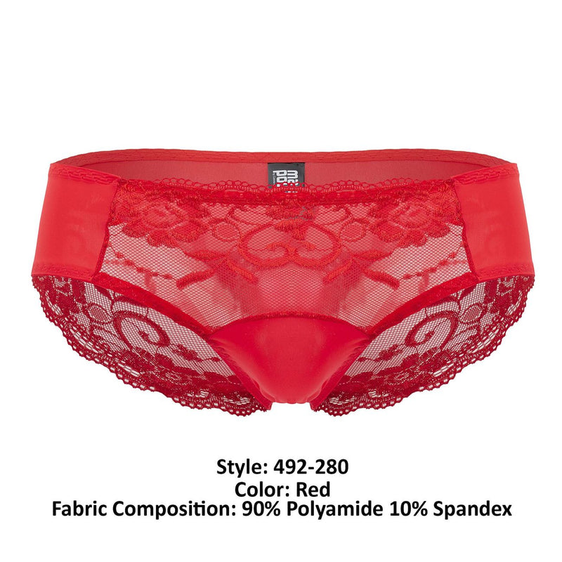 Power masculin 492-280 Bikini Sassy Bikini Solid Pouch Couleur rouge