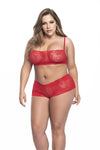 Mapale 206x Panty et haut en dentelle Couleur rouge