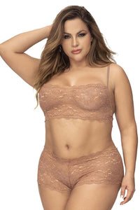 Mapale 206x Panty et haut en dentelle Set Color Taupe